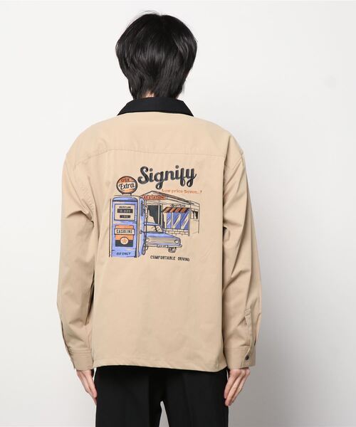 POWER TO THE PEOPLE（パワートゥーザピープル）の「ワーク刺繍ロングスリーブシャツ（シャツ/ブラウス・メンズ・ホワイト/ブラック/ベージュ・M/L）」の7枚目の写真