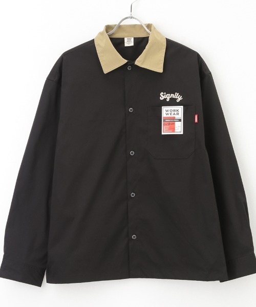 POWER TO THE PEOPLE（パワートゥーザピープル）の「ワーク刺繍ロングスリーブシャツ（シャツ/ブラウス・メンズ・ホワイト/ブラック/ベージュ・M/L）」の3枚目の写真