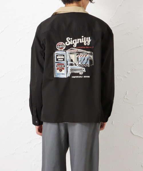 POWER TO THE PEOPLE（パワートゥーザピープル）の「ワーク刺繍ロングスリーブシャツ（シャツ/ブラウス・メンズ・ホワイト/ブラック/ベージュ・M/L）」の19枚目の写真