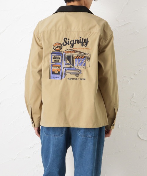 POWER TO THE PEOPLE（パワートゥーザピープル）の「ワーク刺繍ロングスリーブシャツ（シャツ/ブラウス・メンズ・ホワイト/ブラック/ベージュ・M/L）」の20枚目の写真