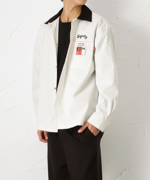 POWER TO THE PEOPLE（パワートゥーザピープル）の「ワーク刺繍ロングスリーブシャツ（シャツ/ブラウス・メンズ・ホワイト/ブラック/ベージュ・M/L）」の21枚目の写真