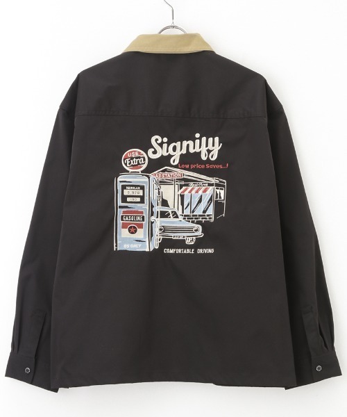 POWER TO THE PEOPLE（パワートゥーザピープル）の「ワーク刺繍ロングスリーブシャツ（シャツ/ブラウス・メンズ・ホワイト/ブラック/ベージュ・M/L）」の10枚目の写真