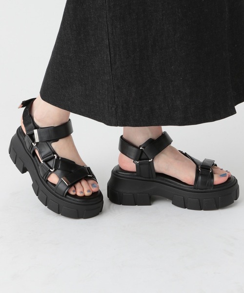 HARE（ハレ）の「トラックソールサンダル(HARE)（サンダル・レディース・ブラック/ガンメタ・MEDIUM/LARGE）」の5枚目の写真