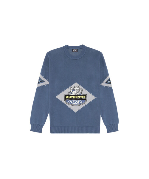 DIESEL（ディーゼル）の「メンズ ニット オーバーサイズ ジャガード（ニット/セーター・メンズ・ライトグレー/ブルー・X-LARGE/MEDIUM/SMALL/LARGE）」の18枚目の写真