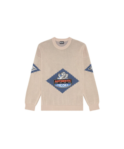 DIESEL（ディーゼル）の「メンズ ニット オーバーサイズ ジャガード（ニット/セーター・メンズ・ライトグレー/ブルー・X-LARGE/MEDIUM/SMALL/LARGE）」の20枚目の写真