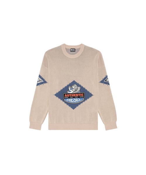 DIESEL（ディーゼル）の「メンズ ニット オーバーサイズ ジャガード（ニット/セーター・メンズ・ライトグレー/ブルー・X-LARGE/MEDIUM/SMALL/LARGE）」の8枚目の写真