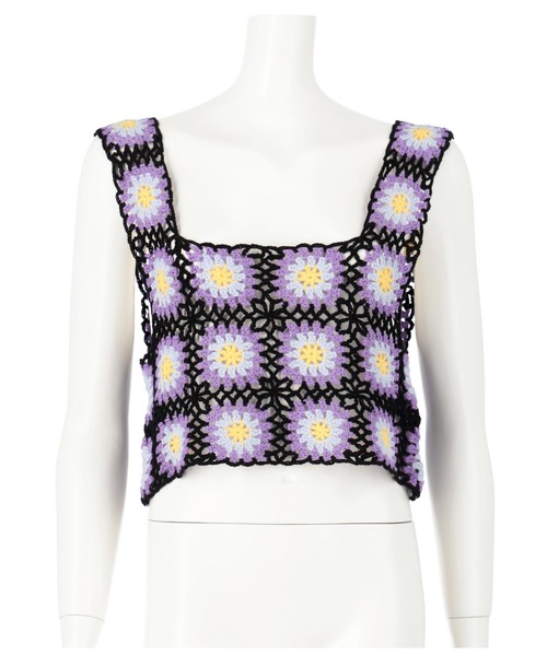 ANAP GiRL(アナップガール)の「カギアミベスト(ベスト・キッズ・ブラック/ホワイト・S/M)」の18枚目の写真