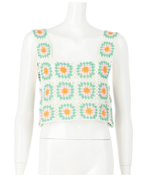 ANAP GiRL(アナップガール)の「カギアミベスト(ベスト・キッズ・ブラック/ホワイト・S/M)」の17枚目の写真