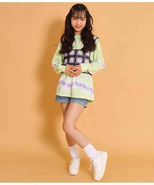 ANAP GiRL(アナップガール)の「カギアミベスト(ベスト・キッズ・ブラック/ホワイト・S/M)」の13枚目の写真