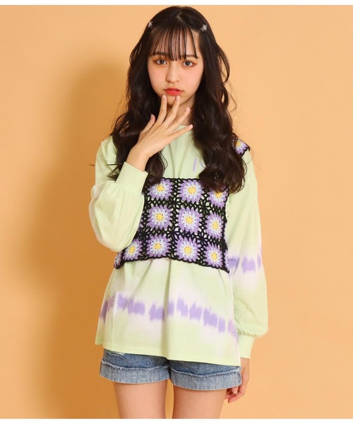 ANAP GiRL(アナップガール)の「カギアミベスト(ベスト・キッズ・ブラック/ホワイト・S/M)」の12枚目の写真