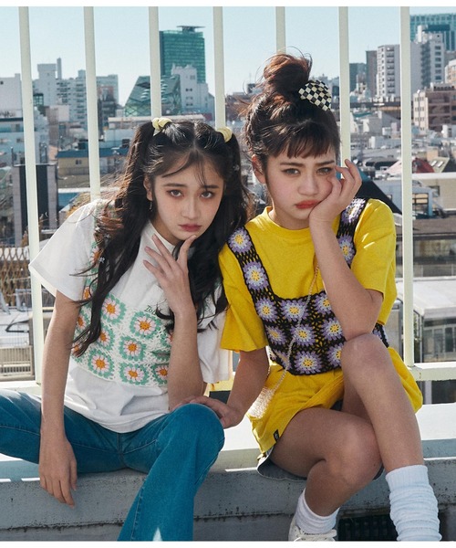 ANAP GiRL(アナップガール)の「カギアミベスト(ベスト・キッズ・ブラック/ホワイト・S/M)」の7枚目の写真