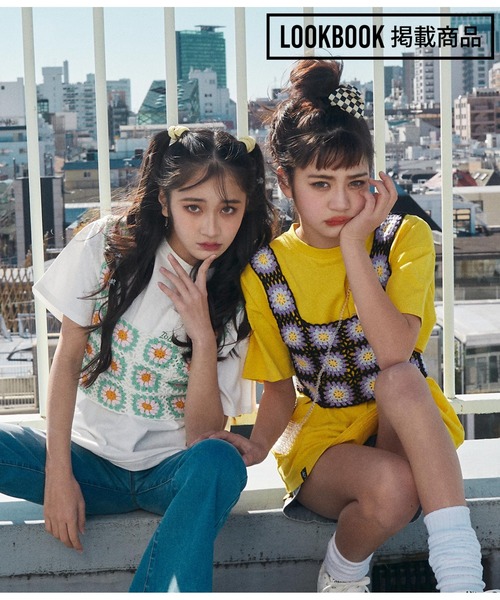 ANAP GiRL(アナップガール)の「カギアミベスト(ベスト・キッズ・ブラック/ホワイト・S/M)」の4枚目の写真