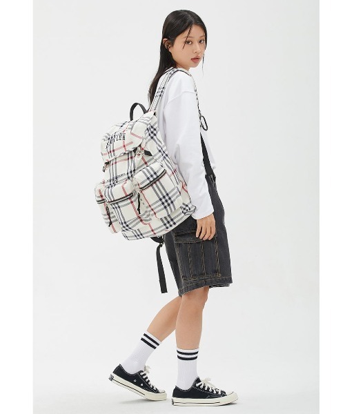 ROMANTIC CROWN（ロマンティッククラウン）の「ROMANTIC CROWN/ロマンティッククラウン/RMTCRW CHECK BACKPACK/バックパック（バックパック/リュック・レディース・オートミール・FREE）」の2枚目の写真