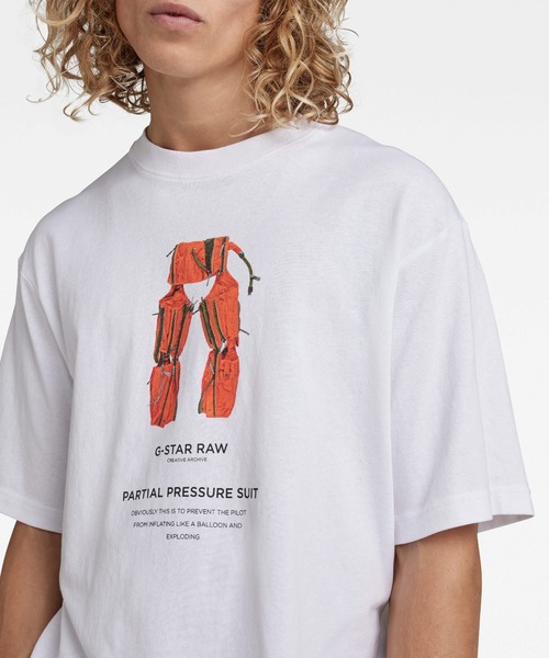 G-STAR（ジースター）の「ARCHIVE PRINT BOXY T-SHIRT/グラフィックT（Tシャツ/カットソー・メンズ・ホワイト/ホワイト系その他/ホワイト系その他2・SMALL/MEDIUM/LARGE/X-SMALL/X-LARGE）」の6枚目の写真