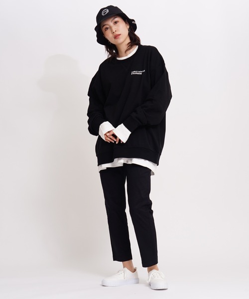 GIORDANO（ジョルダーノ）の「[ GIORDANO ] サークルロゴクルーネックスウェット (ユニセックス）（スウェット・レディース・ライトグレー/ブラック/グレー/ベージュ・SMALL/MEDIUM/LARGE/X-LARGE/XX-LARGE）」の6枚目の写真