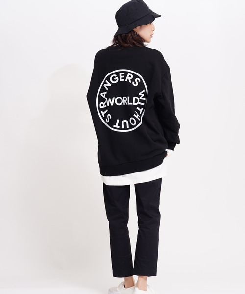 GIORDANO（ジョルダーノ）の「[ GIORDANO ] サークルロゴクルーネックスウェット (ユニセックス）（スウェット・レディース・ライトグレー/ブラック/グレー/ベージュ・SMALL/MEDIUM/LARGE/X-LARGE/XX-LARGE）」の7枚目の写真