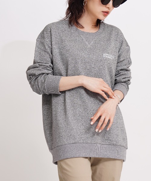 GIORDANO（ジョルダーノ）の「[ GIORDANO ] サークルロゴクルーネックスウェット (ユニセックス）（スウェット・レディース・ライトグレー/ブラック/グレー/ベージュ・SMALL/MEDIUM/LARGE/X-LARGE/XX-LARGE）」の11枚目の写真