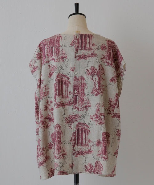 BEARDSLEY（ビアズリー）の「アンティークプリントブラウス（シャツ/ブラウス・レディース・ベージュ/グレー・FREE）」の3枚目の写真