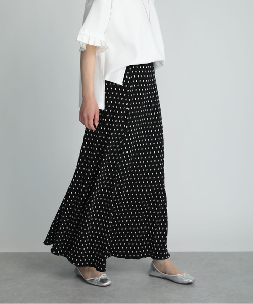PICCIN（ピッチン）の「ドット楊柳プリントスカート（スカート・レディース・ブラック/オフホワイト・M/L）」の2枚目の写真