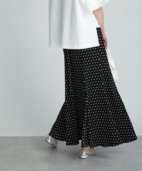 PICCIN（ピッチン）の「ドット楊柳プリントスカート（スカート・レディース・ブラック/オフホワイト・M/L）」の4枚目の写真