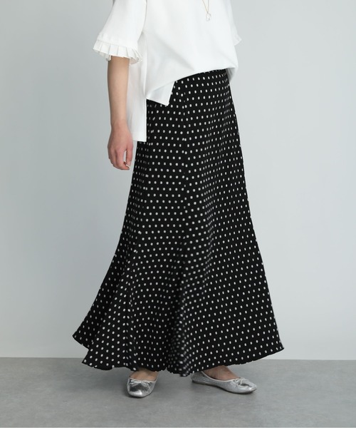 PICCIN（ピッチン）の「ドット楊柳プリントスカート（スカート・レディース・ブラック/オフホワイト・M/L）」の5枚目の写真