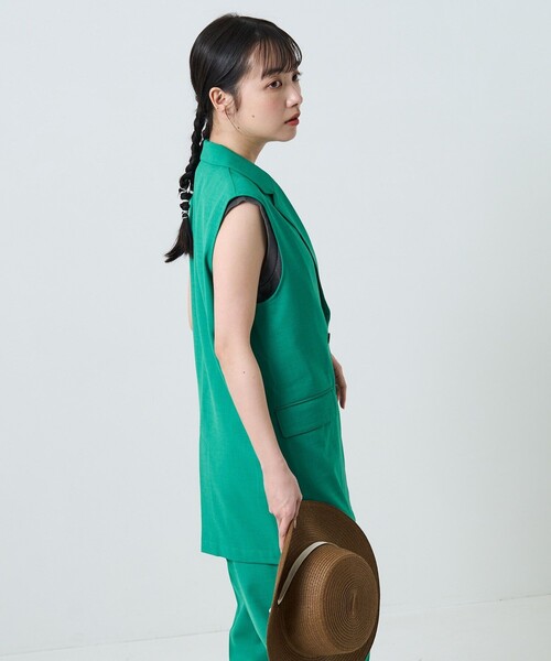 FREAK'S STORE（フリークスストア）の「リネンライクベストセットアップ（セットアップ・レディース・オフホワイト/オレンジ/グリーン・SMALL/MEDIUM/X-SMALL）」の10枚目の写真