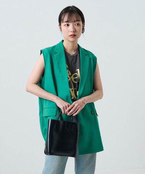 FREAK'S STORE（フリークスストア）の「リネンライクベストセットアップ（セットアップ・レディース・オフホワイト/オレンジ/グリーン・SMALL/MEDIUM/X-SMALL）」の6枚目の写真