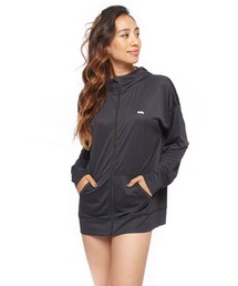 BILLABONG レディース BIG CLEAN LOGO ZIP UP LOOSE HOODED RASHGUARD ラッシュガード 【2022年春夏モデル】/ビラボン長袖ラッシュガードパーカー