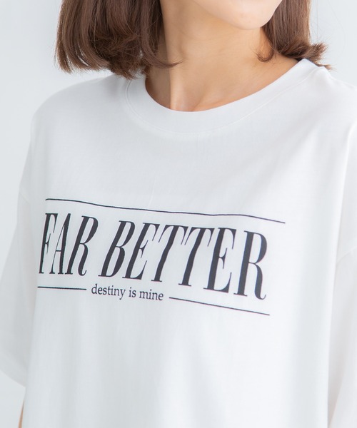 Honeys(ハニーズ)の「ロゴプリントゆるTシャツ(Tシャツ/カットソー・レディース・イエロー/ホワイト×ブルー/グリーン/エンジ/ブラック/ホワイト・S/M/LL/L)」の15枚目の写真