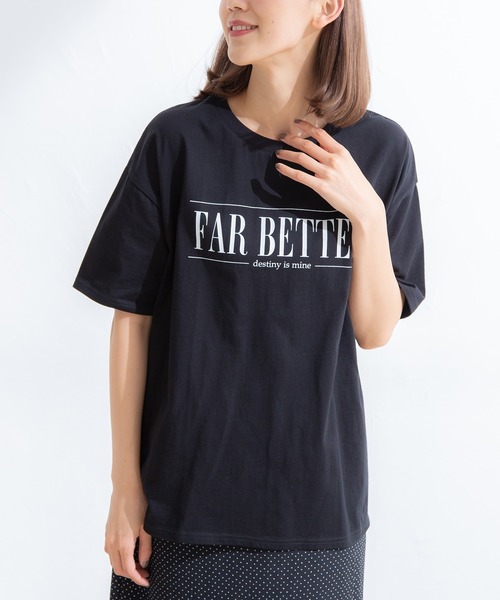 Honeys(ハニーズ)の「ロゴプリントゆるTシャツ(Tシャツ/カットソー・レディース・イエロー/ホワイト×ブルー/グリーン/エンジ/ブラック/ホワイト・S/M/LL/L)」の22枚目の写真