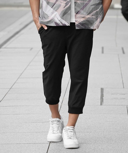 JOKER（ジョーカー）の「【JOKER】クロップドパンツ ストレッチ リネン フェイク テックリネン 7分丈パンツ クロップド イージー ジョガーパンツ 春服（その他パンツ・メンズ・ブラック/ベージュ/ネイビー・M/L/XL）」の2枚目の写真