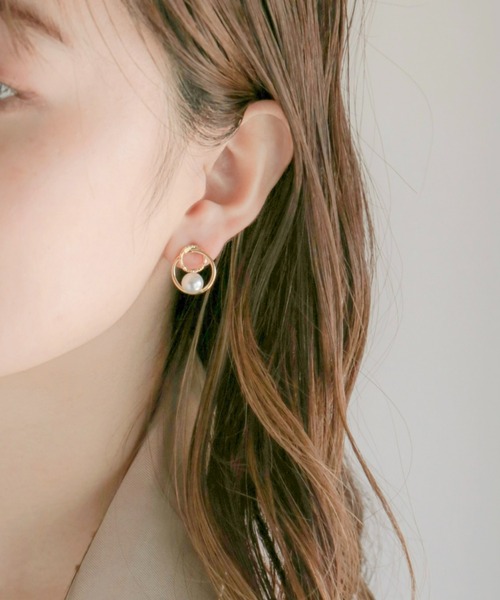 iso（イソ）の「サークルポイントパールピアス（ピアス（両耳用）・レディース・ピンク/シルバー/ゴールド・FREE）」の12枚目の写真