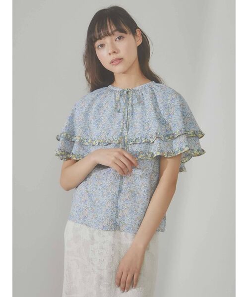 merry jenny(メリージェニー)の「flowerケープブラウス(シャツ/ブラウス・レディース・イエロー/ブルー・FREE)」の7枚目の写真