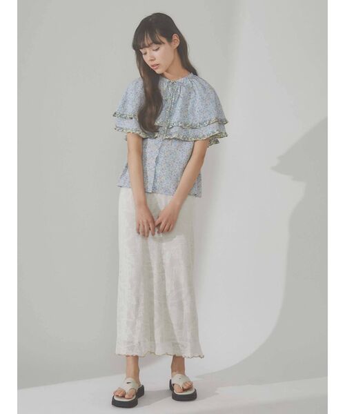 merry jenny(メリージェニー)の「flowerケープブラウス(シャツ/ブラウス・レディース・イエロー/ブルー・FREE)」の6枚目の写真