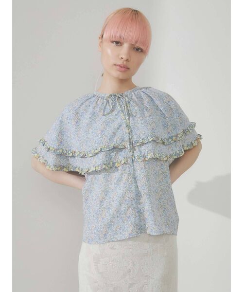 merry jenny(メリージェニー)の「flowerケープブラウス(シャツ/ブラウス・レディース・イエロー/ブルー・FREE)」の8枚目の写真