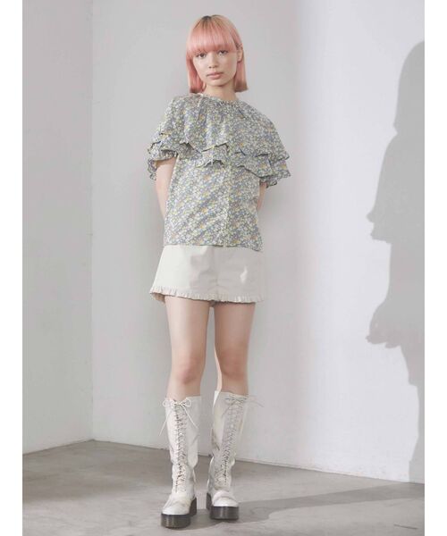 merry jenny(メリージェニー)の「flowerケープブラウス(シャツ/ブラウス・レディース・イエロー/ブルー・FREE)」の3枚目の写真