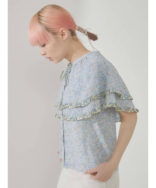 merry jenny(メリージェニー)の「flowerケープブラウス(シャツ/ブラウス・レディース・イエロー/ブルー・FREE)」の9枚目の写真
