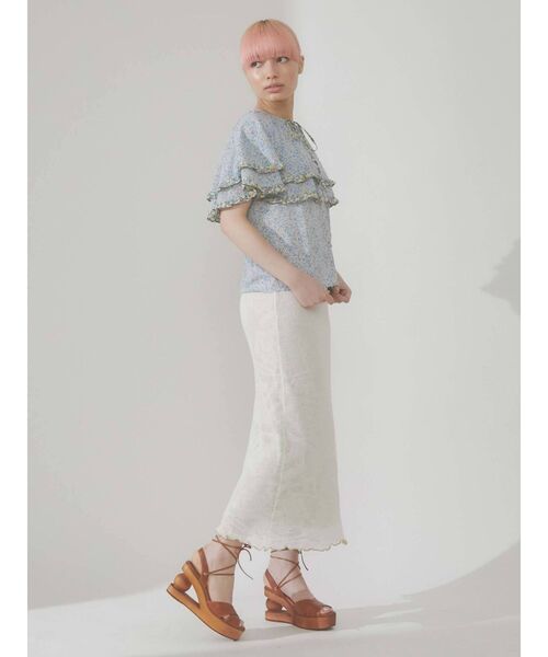 merry jenny(メリージェニー)の「flowerケープブラウス(シャツ/ブラウス・レディース・イエロー/ブルー・FREE)」の4枚目の写真