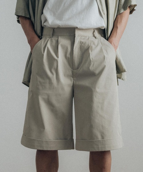 euan.（ユアン）の「euan. ワイドシルエット 2タックショーツ ショートパンツ（その他パンツ・メンズ・ブラック/ライトベージュ/オリーブ・M/L）」の3枚目の写真