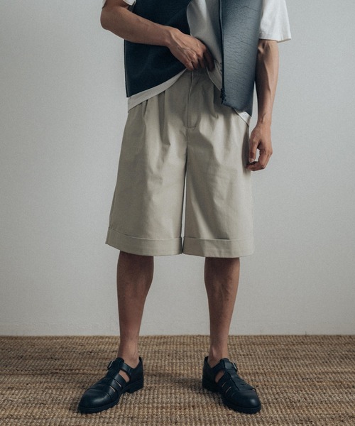 euan.（ユアン）の「euan. ワイドシルエット 2タックショーツ ショートパンツ（その他パンツ・メンズ・ブラック/ライトベージュ/オリーブ・M/L）」の20枚目の写真
