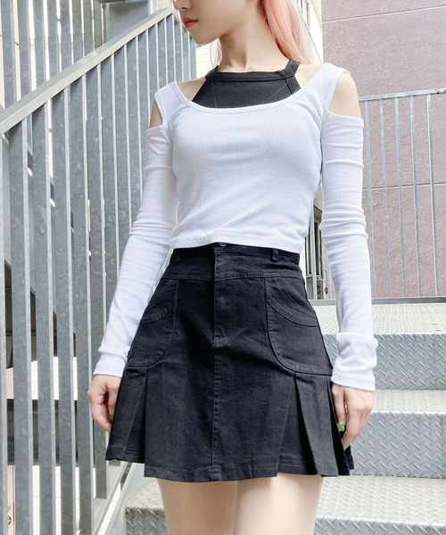 Figments（フィグメンツ）の「オフショルトップス（Tシャツ/カットソー・レディース・ブラック/ホワイト・FREE）」の11枚目の写真