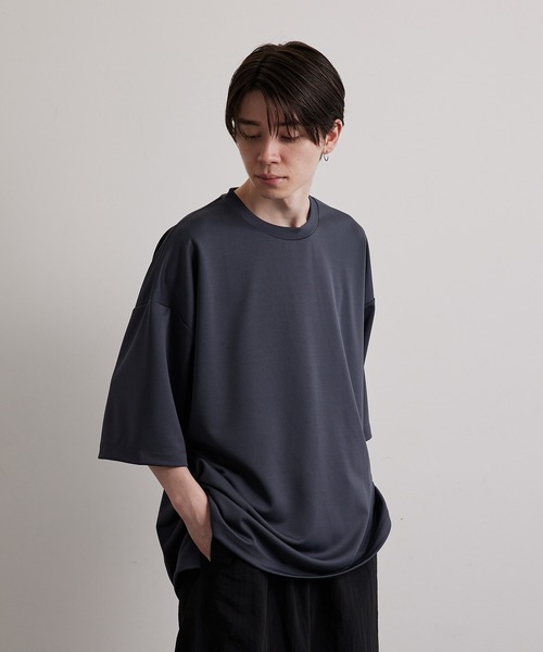 JUNRED（ジュンレッド）の「ハイポンチショートスリーブプルオーバー（Tシャツ/カットソー・メンズ・ホワイト/チャコールグレー/グリーン/ブルー・S/M/L）」の5枚目の写真