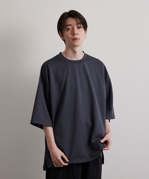 JUNRED（ジュンレッド）の「ハイポンチショートスリーブプルオーバー（Tシャツ/カットソー・メンズ・ホワイト/チャコールグレー/グリーン/ブルー・S/M/L）」の6枚目の写真