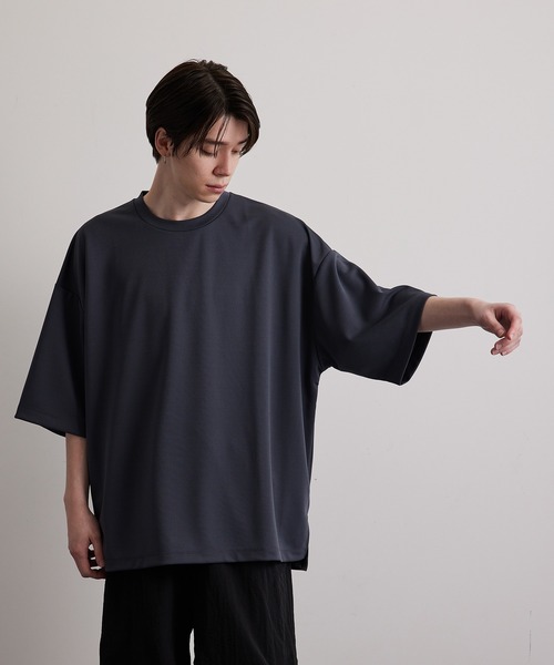 JUNRED（ジュンレッド）の「ハイポンチショートスリーブプルオーバー（Tシャツ/カットソー・メンズ・ホワイト/チャコールグレー/グリーン/ブルー・S/M/L）」の7枚目の写真