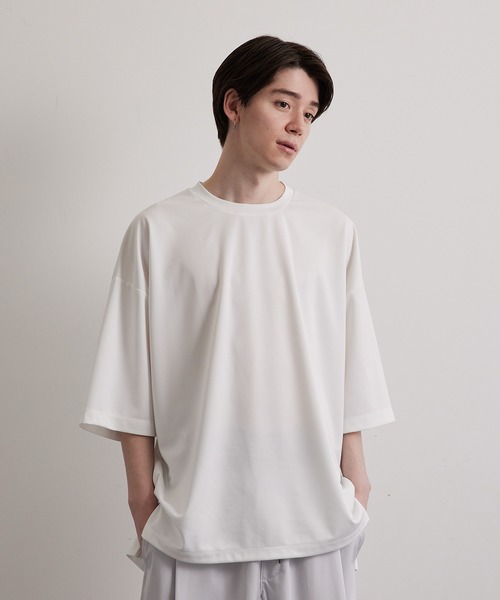 JUNRED（ジュンレッド）の「ハイポンチショートスリーブプルオーバー（Tシャツ/カットソー・メンズ・ホワイト/チャコールグレー/グリーン/ブルー・S/M/L）」の8枚目の写真