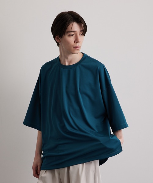 JUNRED（ジュンレッド）の「ハイポンチショートスリーブプルオーバー（Tシャツ/カットソー・メンズ・ホワイト/チャコールグレー/グリーン/ブルー・S/M/L）」の10枚目の写真