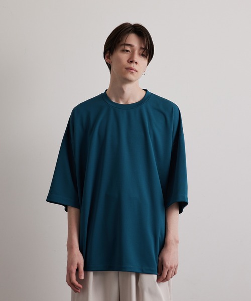 JUNRED（ジュンレッド）の「ハイポンチショートスリーブプルオーバー（Tシャツ/カットソー・メンズ・ホワイト/チャコールグレー/グリーン/ブルー・S/M/L）」の12枚目の写真