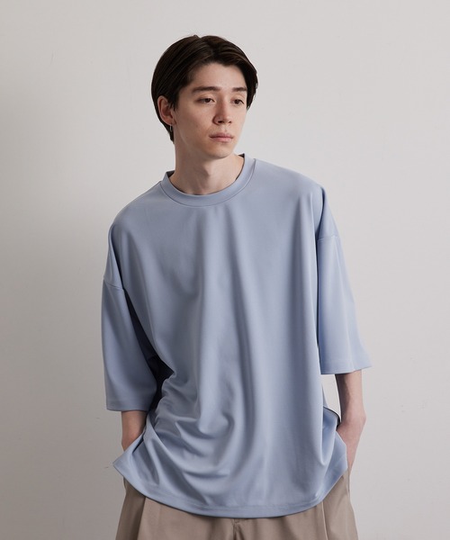 JUNRED（ジュンレッド）の「ハイポンチショートスリーブプルオーバー（Tシャツ/カットソー・メンズ・ホワイト/チャコールグレー/グリーン/ブルー・S/M/L）」の15枚目の写真