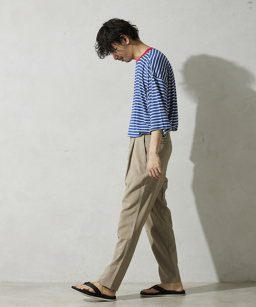 JOURNAL STANDARD relume（ジャーナルスタンダード　レリューム）の「TEC LINEN ワンタックスラックス（スラックス・メンズ・ブラック/ベージュ/ネイビー・SMALL/MEDIUM/LARGE）」の6枚目の写真