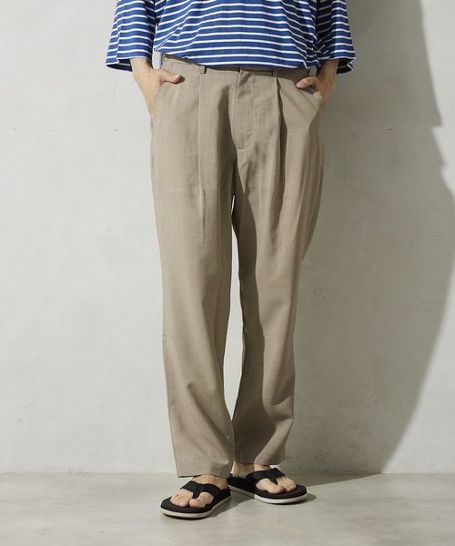 JOURNAL STANDARD relume（ジャーナルスタンダード　レリューム）の「TEC LINEN ワンタックスラックス（スラックス・メンズ・ブラック/ベージュ/ネイビー・SMALL/MEDIUM/LARGE）」の7枚目の写真